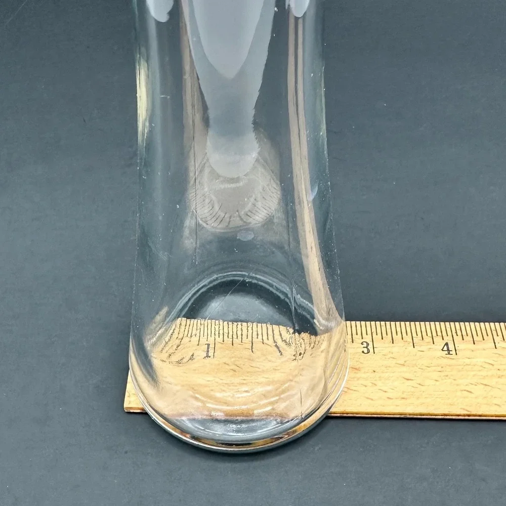 Glass Bud Vase 8.5 Inch Clear Trumpet Flared Rim Centerpiece